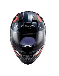 HELM LS2 FF327 HERAUSFORDERUNG CARBON-GITTER BLAU / ROT 2