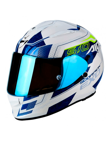 CASCO SCORPION EXO-510 AIR GALVA PERLA BLANCO / AZUL
