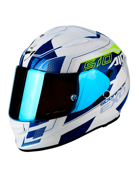 CASCO SCORPION EXO-510 AIR GALVA PERLA BLANCO / AZUL