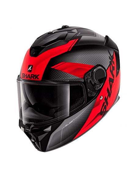 CASCO SHARK SPARTAN GT ELGEN MATE NEGRO / ANTRACITA / ROJO
