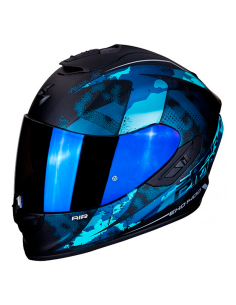CASCO SCORPION EXO-1400 AIR SYLEX MATE NEGRO / AZUL