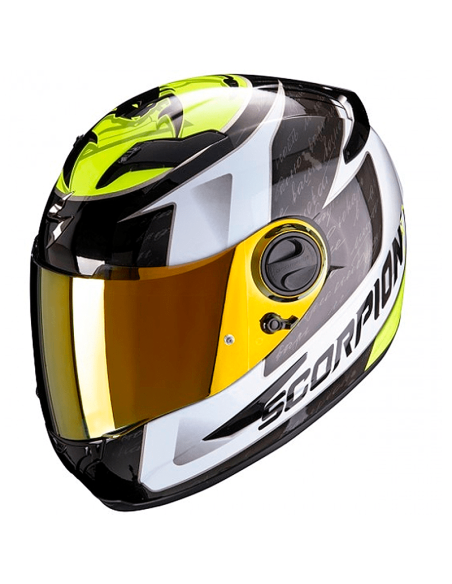 CASCO SCORPION EXO-490 TOUR FLUO BLANCO / AMARILLO