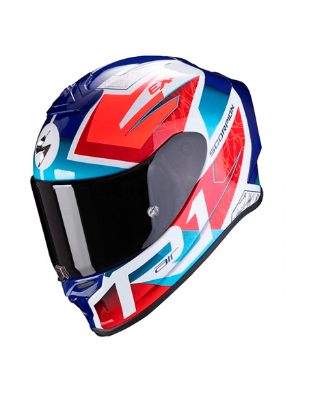 SCORPION EXO-R1 LUFT-STURZHELM WEISS / BLAU / ROT