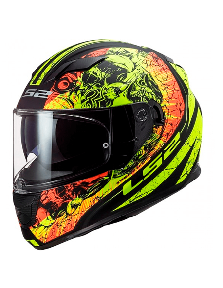 CASCO LS2 FF320 STREAM EVO THRONE MATE NEGRO / H-V AMARILLO