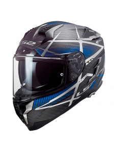 HELM LS2 FF327 CARBON CHALLENGER KONIC CARBON MATT / BLAU