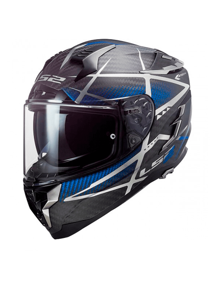 HELM LS2 FF327 CARBON CHALLENGER KONIC CARBON MATT / BLAU