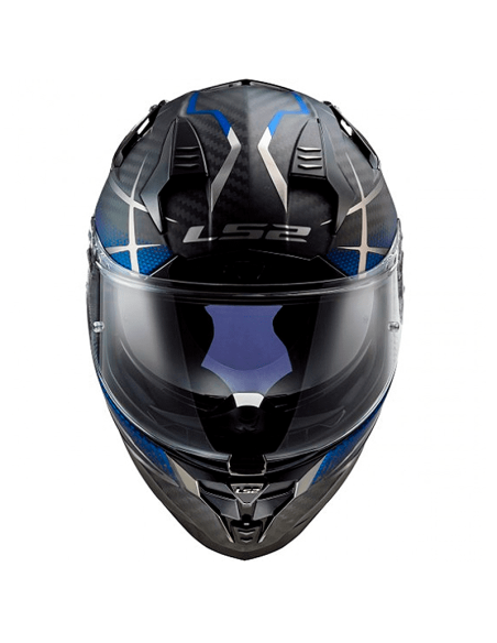 HELM LS2 FF327 CARBON CHALLENGER KONIC CARBON MATT / BLAU