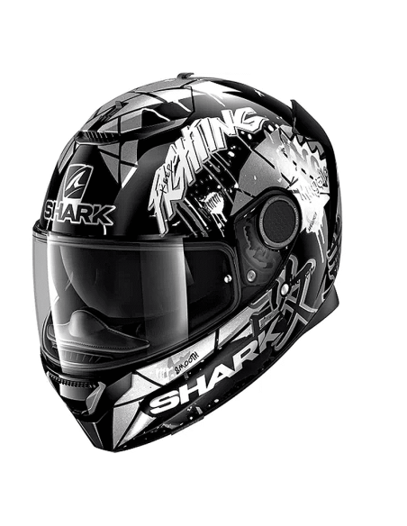 HELM SHARK SPARTAN 1.2 REPLICA LORENZO CATALUNYA GP 2018 SCHWARZ / WEISS / GLITTER