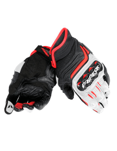 DAINESE CARBON HANDSCHUHE D1 KURZES SCHWARZ / WEISS / LAVA ROT