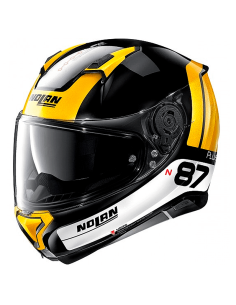 CASCO NOLAN N87 PLUS DISTINCTIVE N-COM NEGRO / AMARILLO