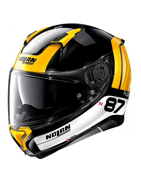 CASCO NOLAN N87 PLUS DISTINCTIVE N-COM NEGRO / AMARILLO