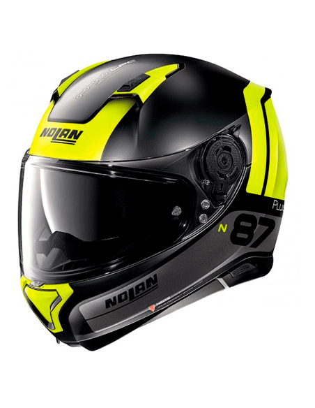 CASCO NOLAN N87 PLUS DISTINCTIVE N-COM GRIS / AMARILLO