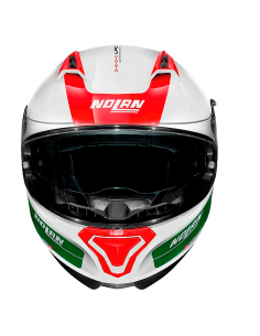 CASCO NOLAN N87 PLUS DISTINCTIVE N-COM BLANCO / VERDE / ROJO 2