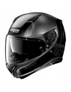 CASCO NOLAN N87 PLUS DISTINCTIVE N-COM GRIS / NEGRO