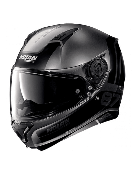 CASCO NOLAN N87 PLUS DISTINCTIVE N-COM GRIS / NEGRO
