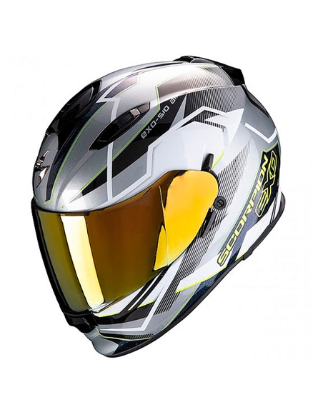 CASCO SCORPION EXO-510 AIR BALT PLATA / BLANCO / AMARILLO FLUOR