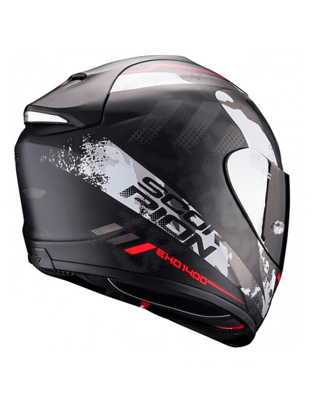 CASCO SCORPION EXO-1400 AIR SYLEX NEGRO MATE / ROJO