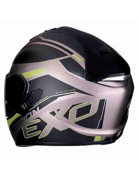 CASCO SCORPION EXO-1400 TITANIO MATE SIN AIRE / NEGRO / AMARILLO NEÓN