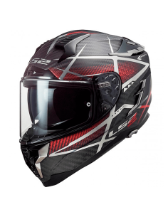 HELM LS2 FF327 CARBON KONIC MATTE CARBON / ROT HERAUSFORDERER