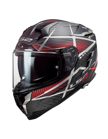 CASCO LS2 FF327 CHALLENGER CARBON KONIC MATT CARBON / ROJO