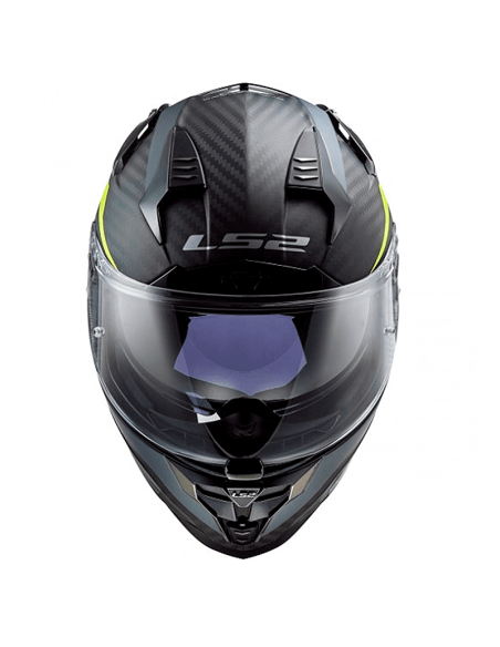 CASCO LS2 FF327 DESAFÍO CARBONO DRONE MATE CARBONO / H-V AMARILLO