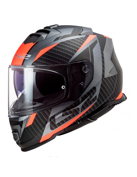 HELM LS2 FF800 STURM RACER MATT TITAN / ORANGE FLUOR