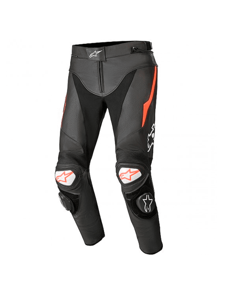 PANTALON ALPINESTARS TRACK V2 NEGRO / ROJO FLUO