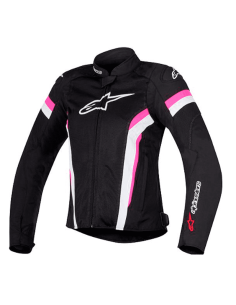 CHAQUETA ALPINESTARS STELLA T-GP PLUS R V2 AIR SEÑORA NEGRO / BLANCO / FUCSIA