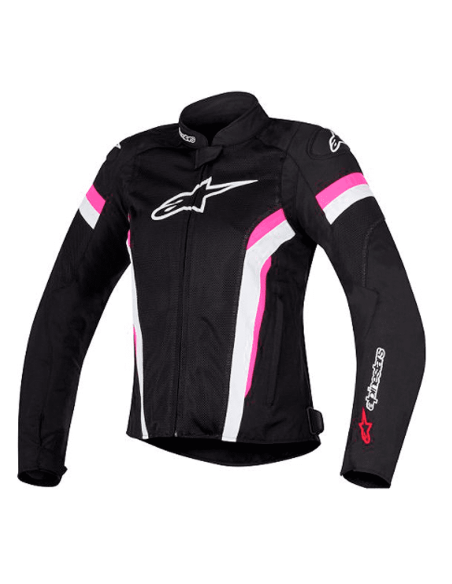 CHAQUETA ALPINESTARS STELLA T-GP PLUS R V2 AIR SEÑORA NEGRO / BLANCO / FUCSIA