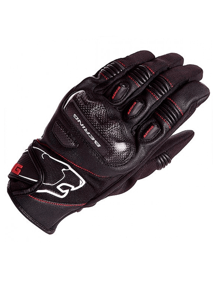 HANDSCHUHE BERING SCHWARZ / ROT DEREK