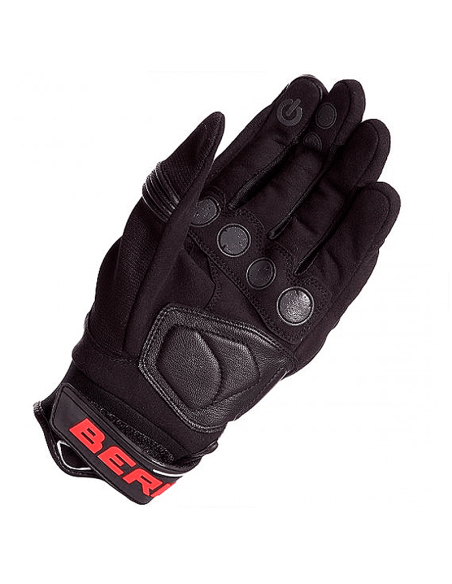 HANDSCHUHE BERING SCHWARZ / ROT DEREK