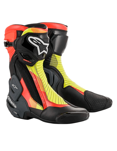 BOTAS ALPINESTARS SMX PLUS V2 NEGRO / ROJO FLUOR / AMARILLO FLUOR / GRIS