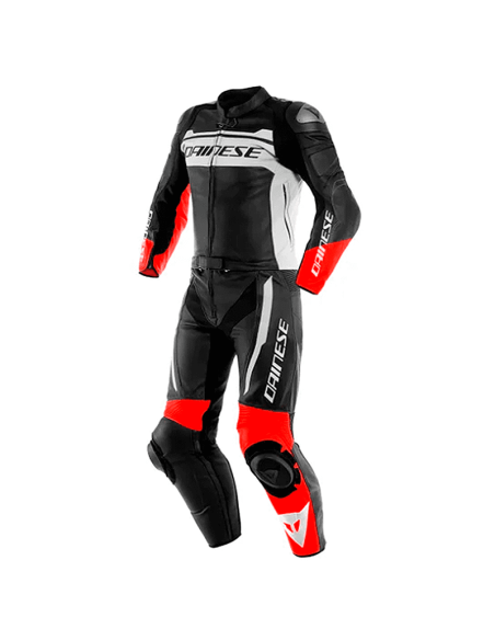 KOMBINATION DAINESE SCHWARZ- WEISS / ROT-WÄSCHE-MISTEL