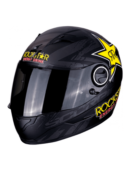 CASCO SCORPION EXO-490 ROCKSTAR MATE NEGRO / AMARILLO / ROJO