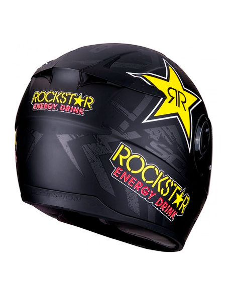 CASCO SCORPION EXO-490 ROCKSTAR MATE NEGRO / AMARILLO / ROJO